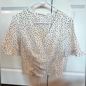Polka Dot Women's Top - Black and White